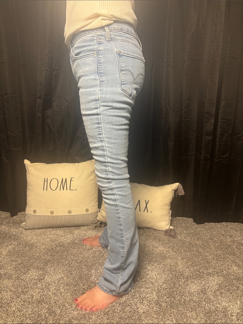 Levi's Pale Blue Straight Leg Jeans - Picture 4 of 7